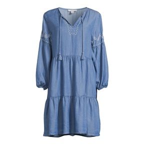 beachlunchlounge Women's Tiered Dress with Tassels size small